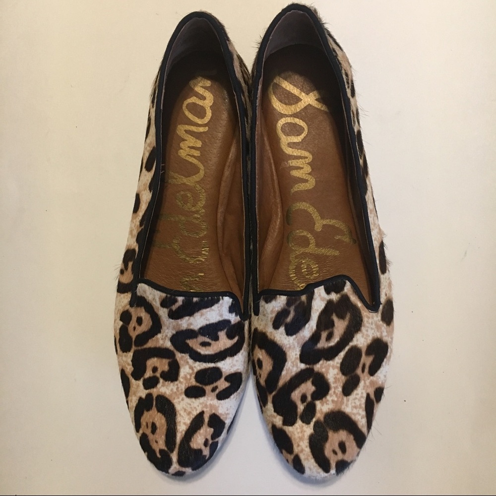 Sam Edelman Leopard Print Flats in Black and Tan